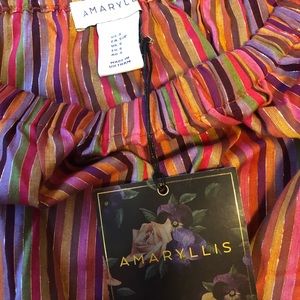 Off the shoulder striped top.